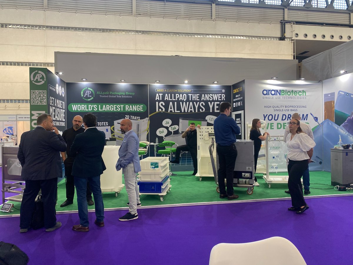 BPDynamics's tweet image. Good to see you again on Day 2 of #CPhI! We are thrilled to be back on the exhibition floor exploring @ALLpaQ's market-leading range of bioprocess totes at Stand 3B31. 

#CPhI2023 #CPhIBarcelona #CPhIWorldwide #Pharma #LifeSciences #Innovation #Networking