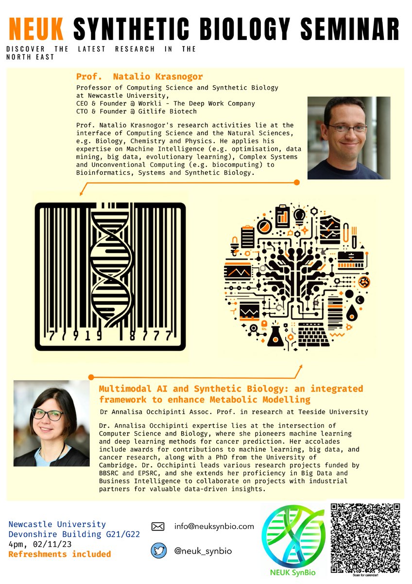 NEUK_SynBio (@neuk_synbio) on Twitter photo 🔬 Join us for our upcoming synthetic biology event! 🧬 Discover inspiring talks, network with experts, and spark new project ideas. 🚀 Mark your calendars for Nov 2 at 16:00 at Newcastle University. Don't miss it! Details in the poster below. <a href="/neuk_synbio/">NEUK_SynBio</a> #SyntheticBiology 🔬 Join us for our upcoming synthetic biology event! 🧬 Discover inspiring talks, network with experts, and spark new project ideas. 🚀 Mark your calendars for Nov 2 at 16:00 at Newcastle University. Don't miss it! Details in the poster below. <a href="/neuk_synbio/">NEUK_SynBio</a> #SyntheticBiology