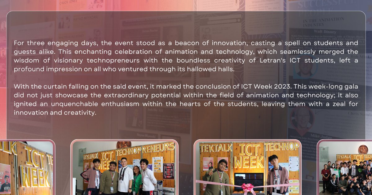 LSHSTheTemplar's tweet image. 🌐🚀 Exploring the Digital Frontier: A Recap of ICT Week 2023 

Dive into the exciting world of innovation, empowerment, and education during #ICTWeek2023.