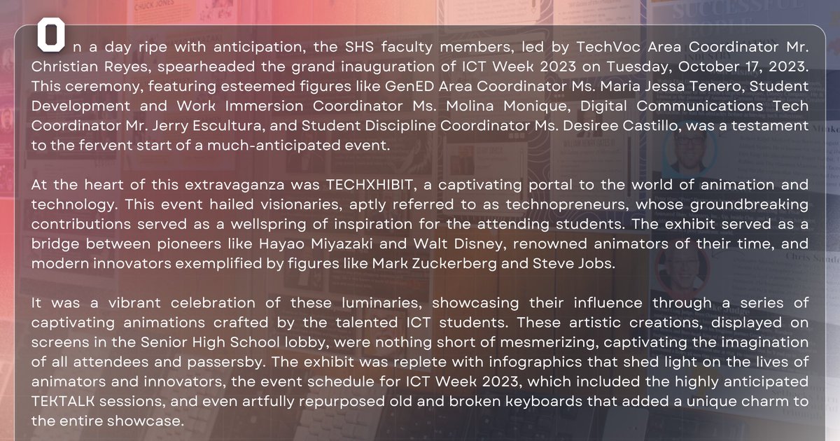 LSHSTheTemplar's tweet image. 🌐🚀 Exploring the Digital Frontier: A Recap of ICT Week 2023 

Dive into the exciting world of innovation, empowerment, and education during #ICTWeek2023.