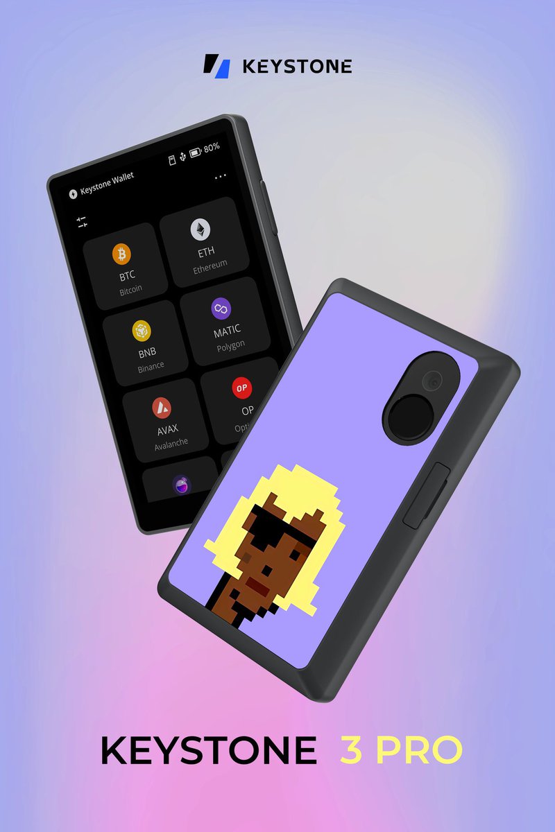 Keystone Wallet is sending me a personalized version of the Keystone 3 Pro and I'm obsessed already!

1⃣️ Open Source

2⃣️ 4-inch touch screen with biometric sensor

3️⃣Triple seed phrases support (1 Keystone = 3 hwws)

4️⃣Anti-tampering system

Report coming soon. 
🔑💎