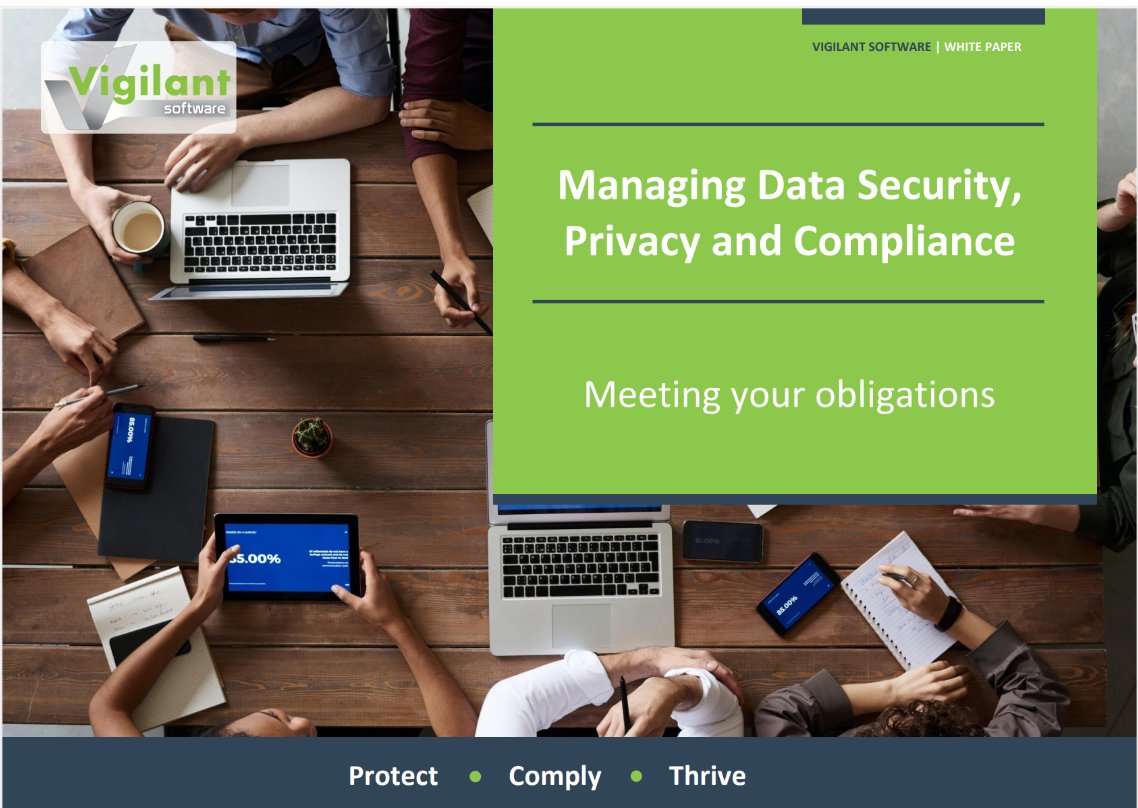 VigSoftware's tweet photo. To ensure data privacy and protection, it’s crucial to determine which laws are applicable to your organisation and how you can demonstrate compliance. 

Find out how with this whitepaper 👇 
https://t.co/91dFOJD99K

 #dataprivacy #dataprotection #compliance https://t.co/SpCuW9n1tY