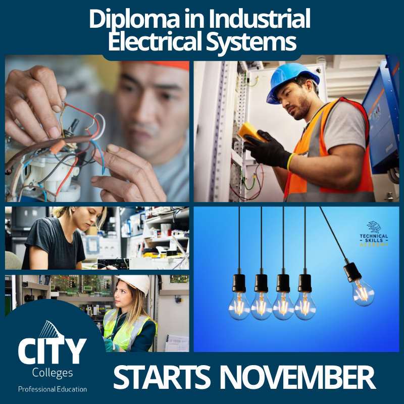 Our brand new Diploma in Industrial Electrical Systems starts in November.

Find out more: citycolleges.ie/courses/diplom…

#engineering #citycolleges #newtechnology #tech #citycollegesdublin #industrialsolutions #electricalequipment #industrialwiring #industrialsafety #electricians