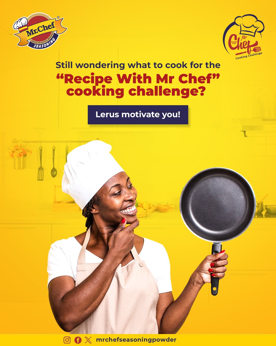Mrchefseasoning's tweet photo. You’ve got the sauce and skills, so let’s make a deal. Cook any recipe you like and win 20k! Don't forget to tag us and include #RecipeWithMrChef, and get your friends and fam to like and comment on your entries. #MrChefSeasoningPowder
#Seasoning
#Spices https://t.co/uwZp3FaHgQ