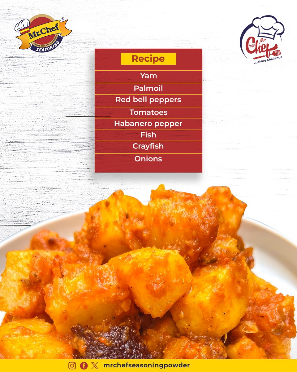 Mrchefseasoning's tweet photo. You’ve got the sauce and skills, so let’s make a deal. Cook any recipe you like and win 20k! Don't forget to tag us and include #RecipeWithMrChef, and get your friends and fam to like and comment on your entries. #MrChefSeasoningPowder
#Seasoning
#Spices https://t.co/uwZp3FaHgQ