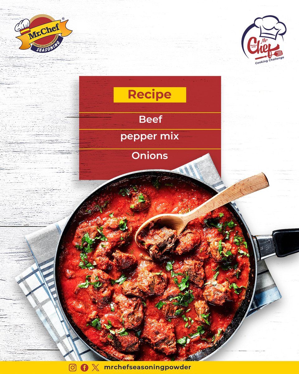 Mrchefseasoning's tweet photo. You’ve got the sauce and skills, so let’s make a deal. Cook any recipe you like and win 20k! Don't forget to tag us and include #RecipeWithMrChef, and get your friends and fam to like and comment on your entries. #MrChefSeasoningPowder
#Seasoning
#Spices https://t.co/uwZp3FaHgQ