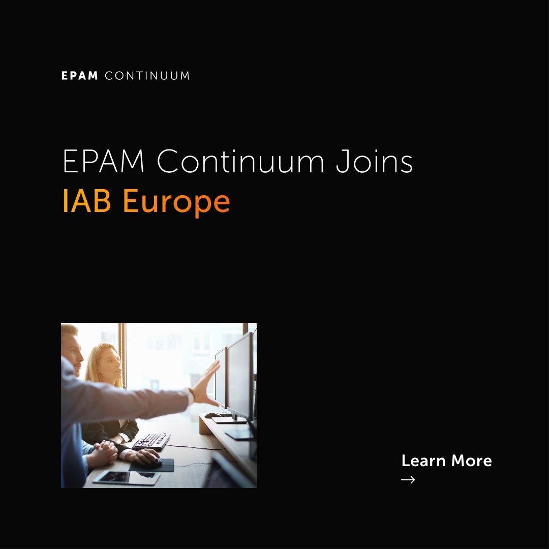 EPAMSystems's tweet photo. Exciting news! #EPAMContinuum joins @IABEurope, reinforcing our commitment to shaping the #RetailMedia industry. We'll be actively participating in key initiatives that drive growth and innovation in the sector. https://t.co/FyEYIA00Uj https://t.co/BMCE3o6wbf