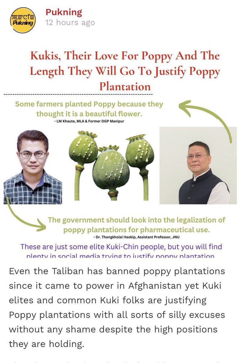 Shame on Former DGP & present MLA @LMKhaute reckless comments on Kuki planting poppy for beauty, allegedly triggering Manipur violence, are deeply disturbing. Insensitive remarks fuel division. Let's seek understanding and peace, not perpetuate it. #ResponsibleLeadership #Manipur