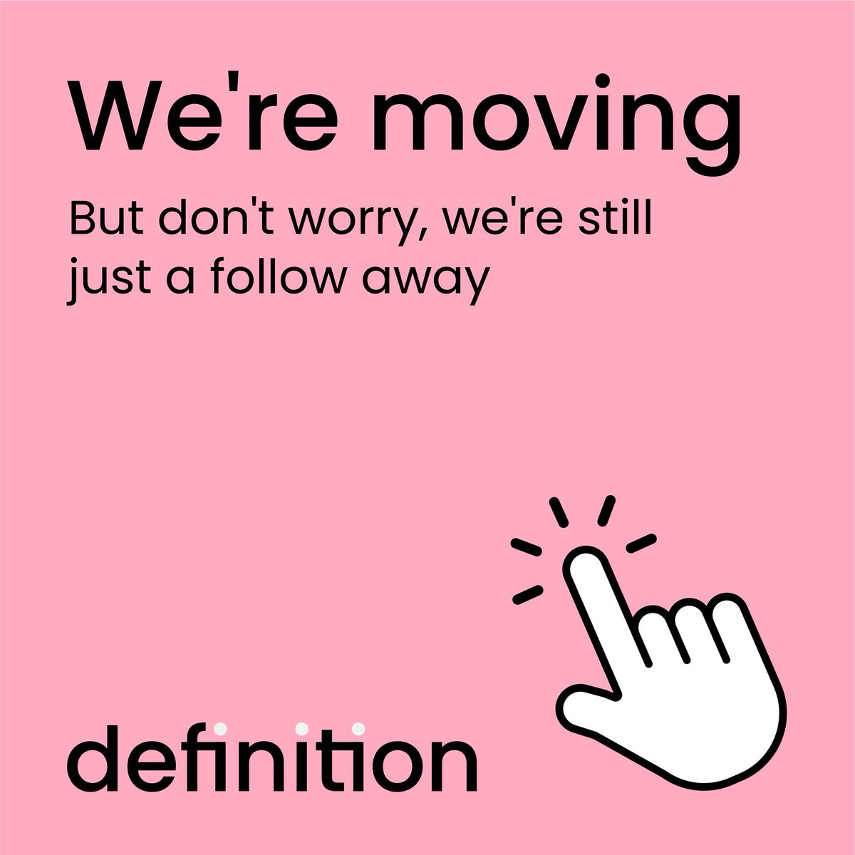 In case you missed it, Definition Group is becoming one brand. We're doing this to align our services better and help us grow, which also means we're moving to a new X account: @ThisDefinition. Make sure you follow our soon-to-be new home before 1 November.