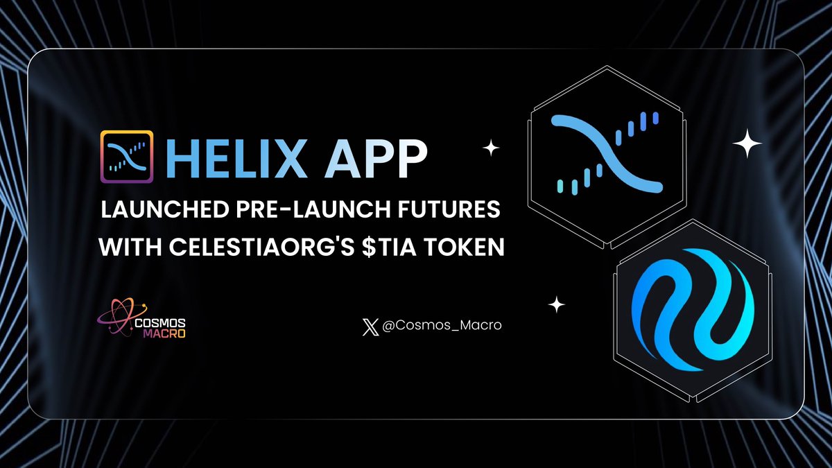 Cosmos_Radar_'s tweet image. 🌟 Exciting news!

🚀 @HelixApp_ introduces Pre-Launch Futures, featuring @CelestiaOrg&apos;s $TIA as the inaugural market.

Get early access to new token markets and stay ahead in the game! 📊

Should we try it? Drop your comment 👇

#Cosmos_Macro_ #Injective #Helix #Celestia