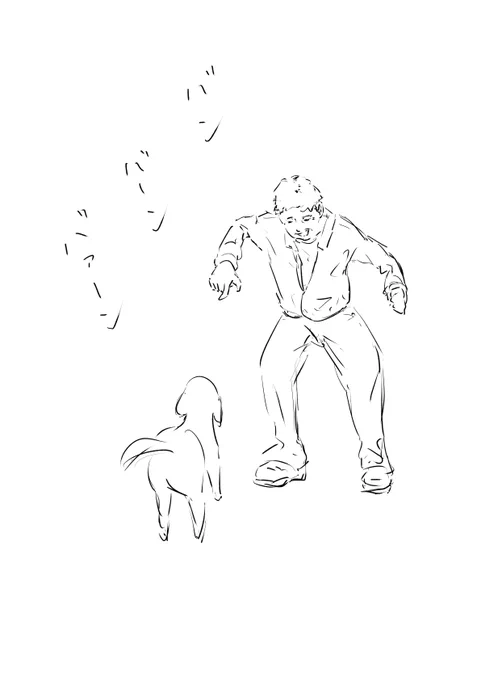 今日のおっちゃんと犬 