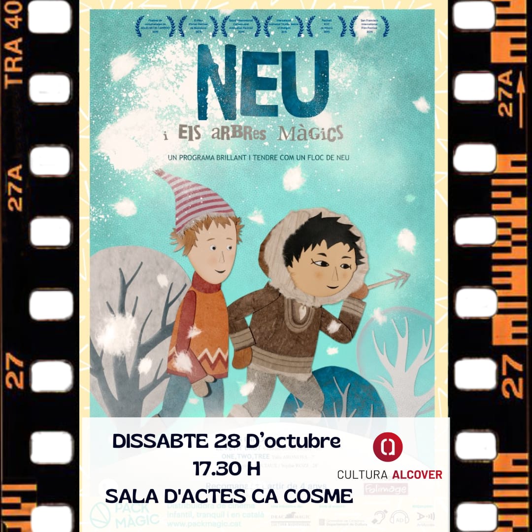 Alcover_Vila's tweet photo. [CULTURA ALCOVER]🔊📽 Projecció de la pel·lícula "Neu i els arbres màgics".

📆Dissabte 28 d'octubre 
🕒 17.30 h
📌 Ca Cosme
🎫Entrada gratuïta.

👉Amb la col·laboració de la @biblioalcover i amb el suport de la Xarxa de Biblioteques de Catalunya.

#culturaalcover https://t.co/bLjoGcFdAt