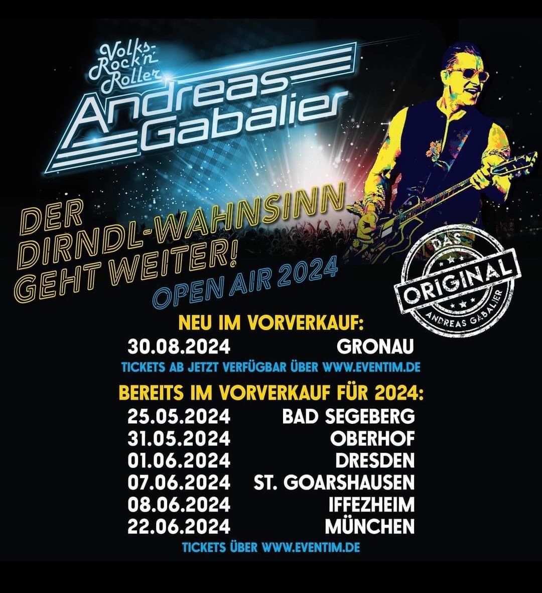 Hodiodioooodiooodie 😍😍
Der Dirndl-Wahnsinn mit <a href="/VolksRocknRolla/">Andreas Gabalier</a> geht weiter 💃🤩 am 30.08.24 in Gronau!
Ist ja fast um die Ecke <a href="/Zuckerpuppe5985/">Vanessa</a> 😉