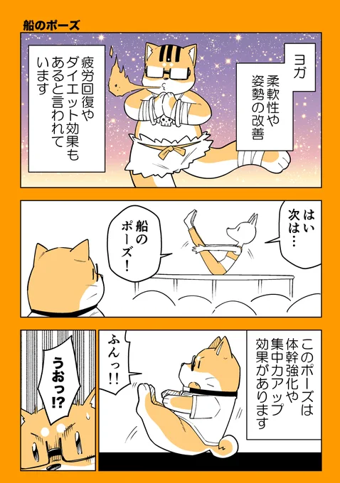 ぽっちゃり系柴犬がヨガに挑戦するマンガ 1/2  #漫画が読めるハッシュタグ