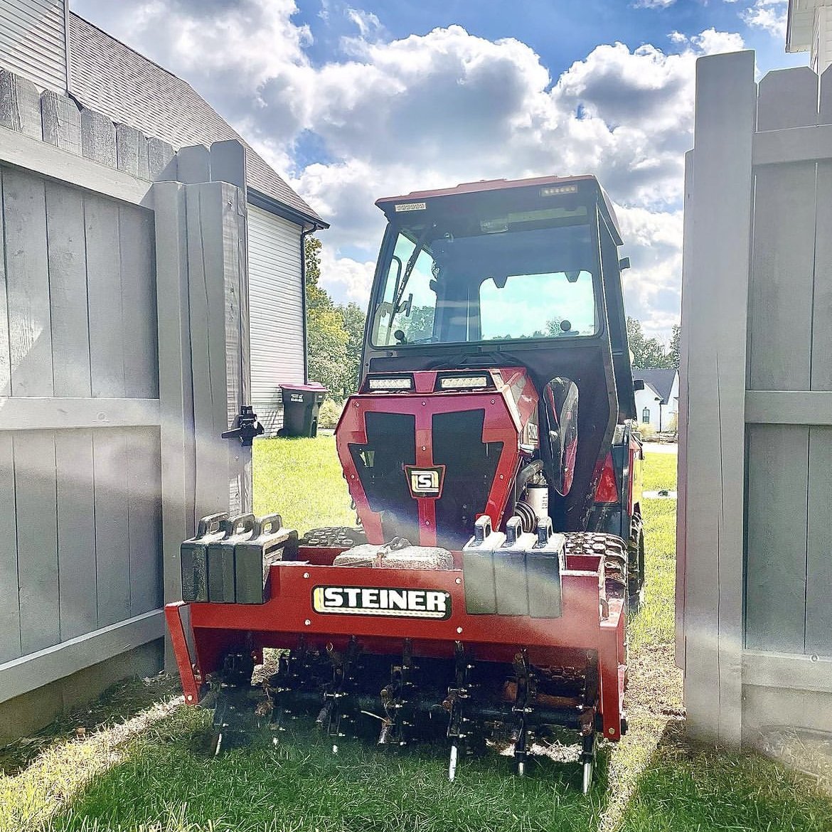 Did you aerate your lawn this fall? We know our friends at Burkhart Lawn Care sure did 😉 #Aeration #Aerate #Steiner450 #SteinerTurf