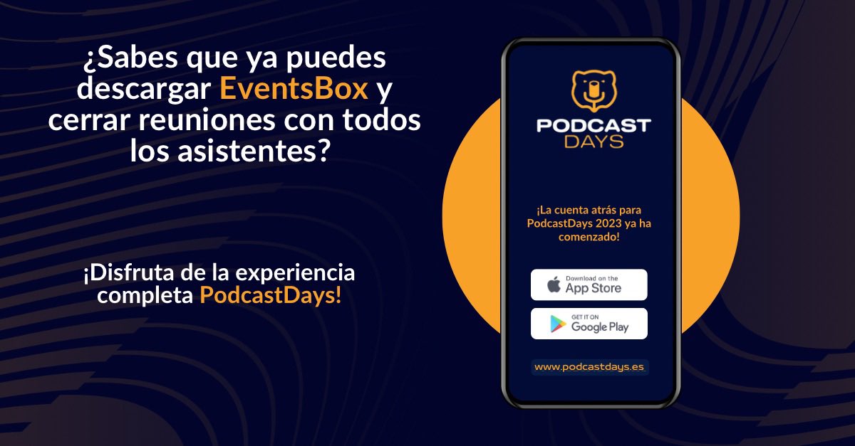 ¡Estamos en Madrid para los @PodcastDays_! ¿Quieres colaborar con nuestro #BoletínPodcastero u otras iniciativas? Conecta con nuestra directora @vaccaromariana o usa la app #EventsBox para cerrar una reu con ella. 🫰🏼Queremos crear muchas conexiones.