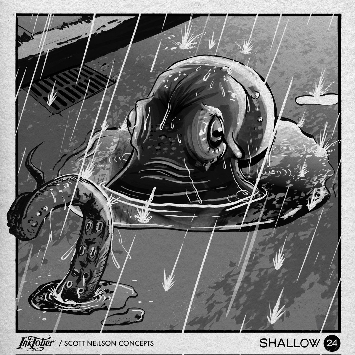 INKTOBER 24 "SHALLOW" 

#INKTOBER #inktober2023day24 #inktober2023 #inktobershallow #octopus #shallow #art #comic