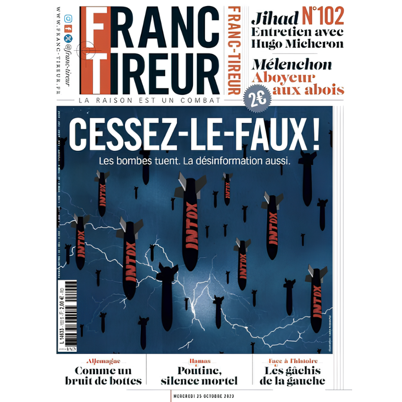 franctireurmag's tweet photo. 🔴🔔 Dans Franc-Tireur N102 

L'entretien: @MicheronH analyse la puissance de l'idéologie islamiste. Par @davidmedioni. #Mélenchon a épuisé son crédit. Celui qui se rêvait en rassembleur de la gauche s’est mué en bouffon sinistre.Par @BenjaminSire. Le FP de @CarolineFourest