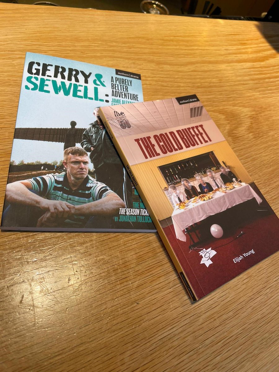 LiveTheatre's tweet photo. If you're coming along to #TheColdBuffet or booking tickets for #GerryandSewell why not pick up or order your very own copy of the scripts for these two super shows, published by @MethuenDrama  https://t.co/6gJ0iFRjRx https://t.co/7DIUARseIp