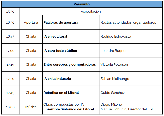 sinc_i's tweet photo. Les dejamos el programa del evento de cierre, charlas de IA para todo publico y gran cierre musical! inscribite en éste formulario https://t.co/Gcng0L6LTf https://t.co/1Ztc3psHDC