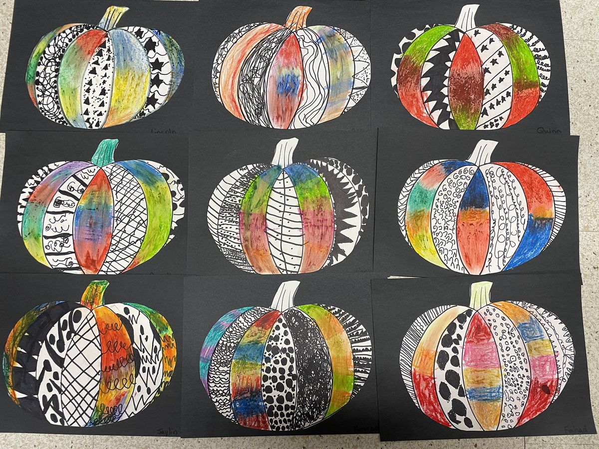Gr.3’s mixed media doodle pumpkins <a href="/DiamondTrailPS/">💎Diamond Trail Public School🐉</a> <a href="/diamondtrailSSP/">Christine Brochu</a>