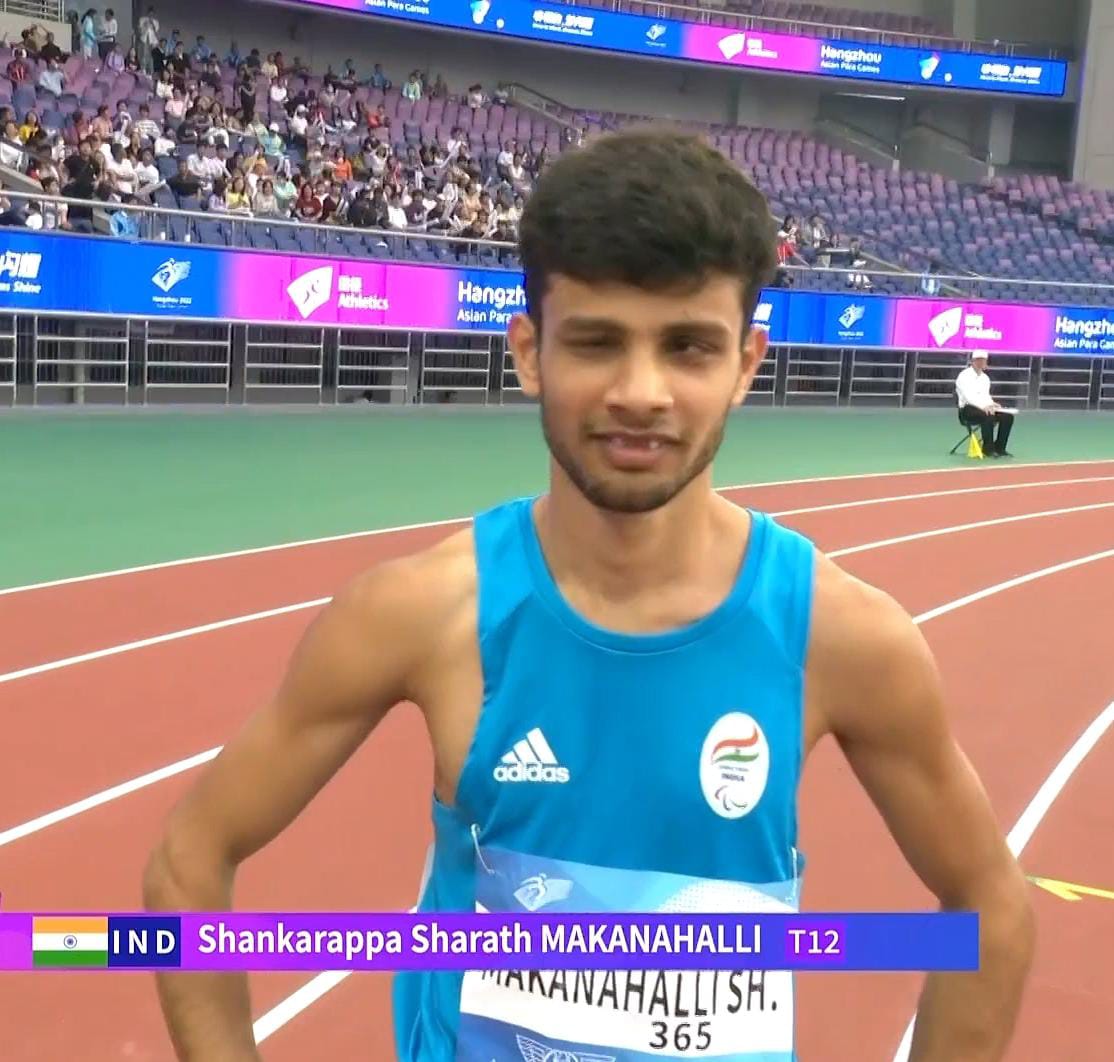 narendramodi's tweet photo. Congratulations Shankarappa on this amazing Silver Medal in the Men's 1500m-T13 at the Asian Para Games. His incredible performance and dedication are an inspiration to all of us. All the best for his endeavours ahead. https://t.co/wI61gAtm2x