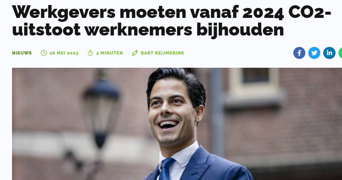 Groene waanzin van D66 en Rob Jetten krijgt de geur van dictatoriale regimes : CO2 uitstoot van burgers gaat worden gemeten...werkgevers moeten woon-werk verkeer rapporteren. En Rob Jetten gaat verder met het verkwisten van 28 miljard euro klimaat geld voor een °t daling van