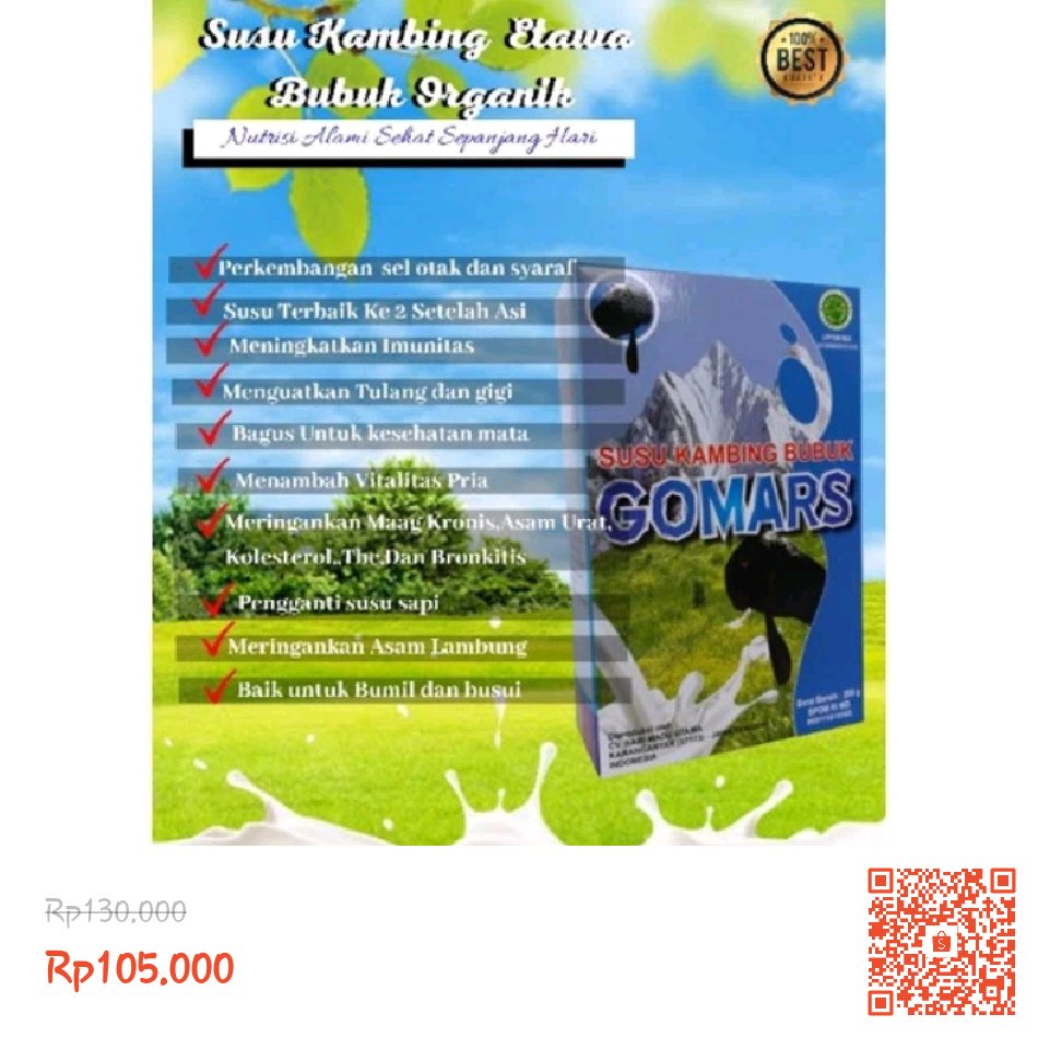 widodowudo's tweet photo. Saya menjual Susu kambing Etawa Gomars paket isi 5 box bukan Sky Goat ,Ettawaku, Provit ,St12, Ettagoat seharga Rp105.000. Dapatkan produk ini hanya di Shopee! https://t.co/tyZ5S60lGE #ShopeeID

#tiktokshop #TikTok #tiktokhotviral https://t.co/W9b8LxA2o7
