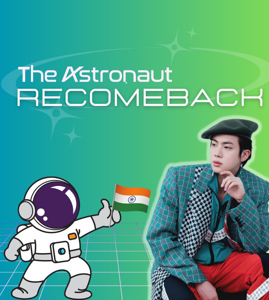 Indian BTS ARMY We accepted challenge from @hourjinnie to rechart The Astronaut on Spotify India Chart for 1st Anniversary on 28th Oct. 🚀🇮🇳 Let’s go !! Let your country accept the challenge and gear up! We challenge @jinahvnfanpage and VIETNAM TEAM to accept the challenge 🔈🇻🇳