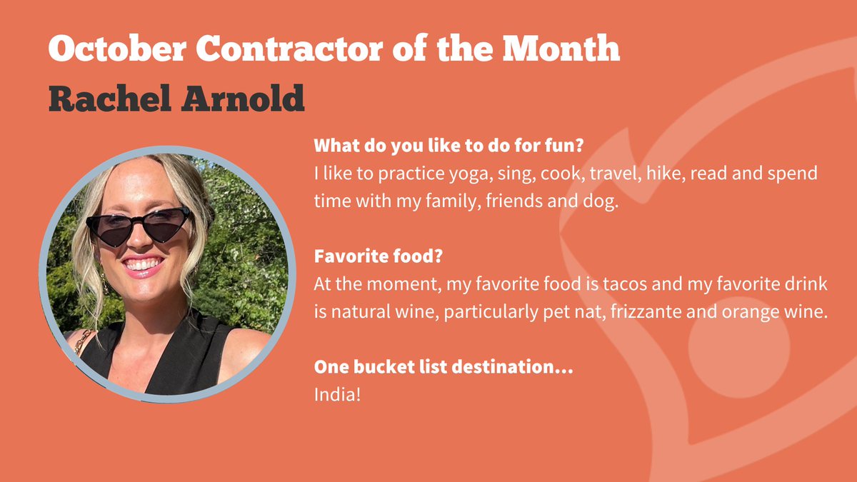 TorchLightHire's tweet photo. Congratulations to our Contractor of the Month, Rachel Arnold! Find out more about Rachel, how she got into marketing, her advice to people starting their career and the best advice she's been given! https://t.co/tzTl9dAVjT https://t.co/Z6j3EGzR2V