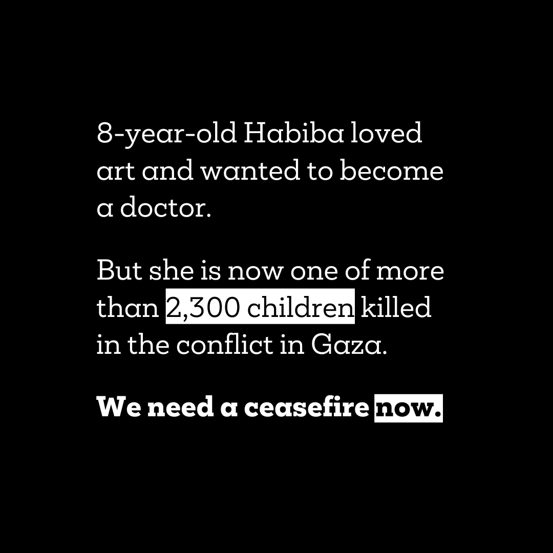 christian_aid's tweet photo. On Saturday 14 October, Christian Aid partner Feda lost her daughter Habiba to an airstrike in Gaza.

She was eight-years-old, and was sat at home drawing a picture. https://t.co/jWXpL3ngqX