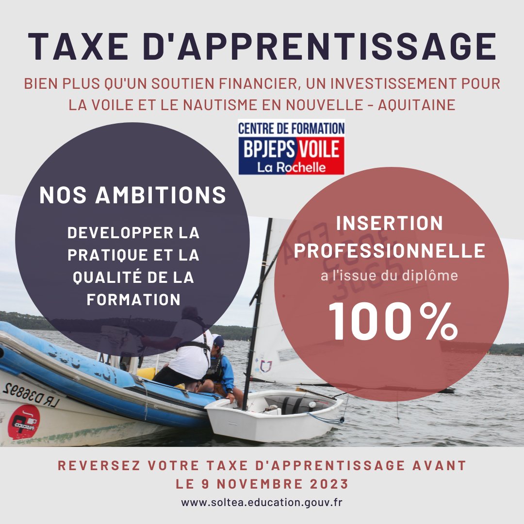 Soutenez la formation des professionnels de la voile en Nouvelle-Aquitaine !

Comment reverser la Taxe d'apprentissage ?💵
-> Il suffit de suivre les démarches sur : soltea.education.gouv.fr/.../connexion...

🎓En savoir plus sur notre formation BPJEPS : ligue-voile-nouvelle-aquitaine.fr/bpjeps-voile-m…
