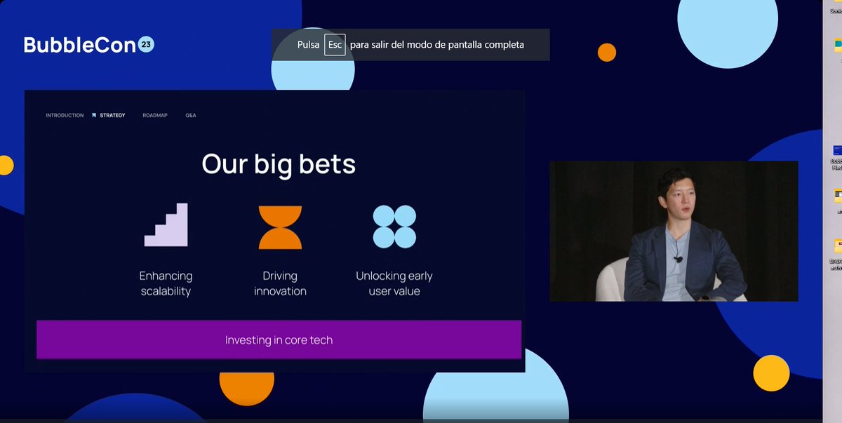 sonia_toqqe's tweet image. Let&apos;s have a look to the current framework of the roadmap of @bubble 

There are 3 mains priorities, that are being explained by @allenjhyang:  

🪜Enhancing #scalibility
⏳Driving #Innovation 
👤Unlocking early user value

and of course, 🩵Investing in core tech

#BubbleCon2023
