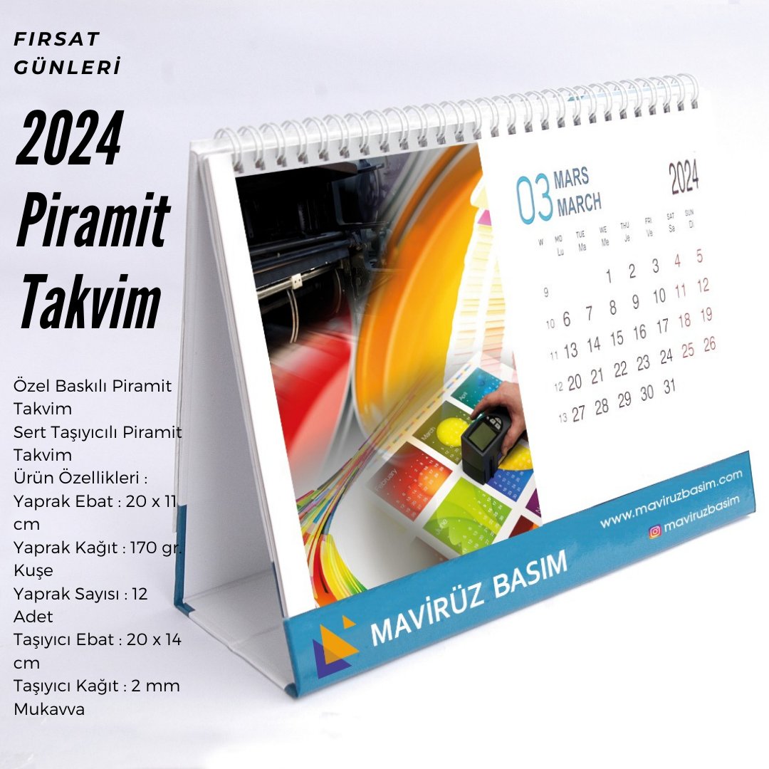 MaviruzBasim's tweet photo. #PiramitTakvim siparişlerinizde son fırsat günleri... Hemen sipariş verin %10 indirimden faydalanın ‼️ 

#2024takvim #promosyontakvim #piramitmasatakvimi #üçgentakvim #MaviruzBasim #MavirüzBasım https://t.co/6KhqzO1jRo