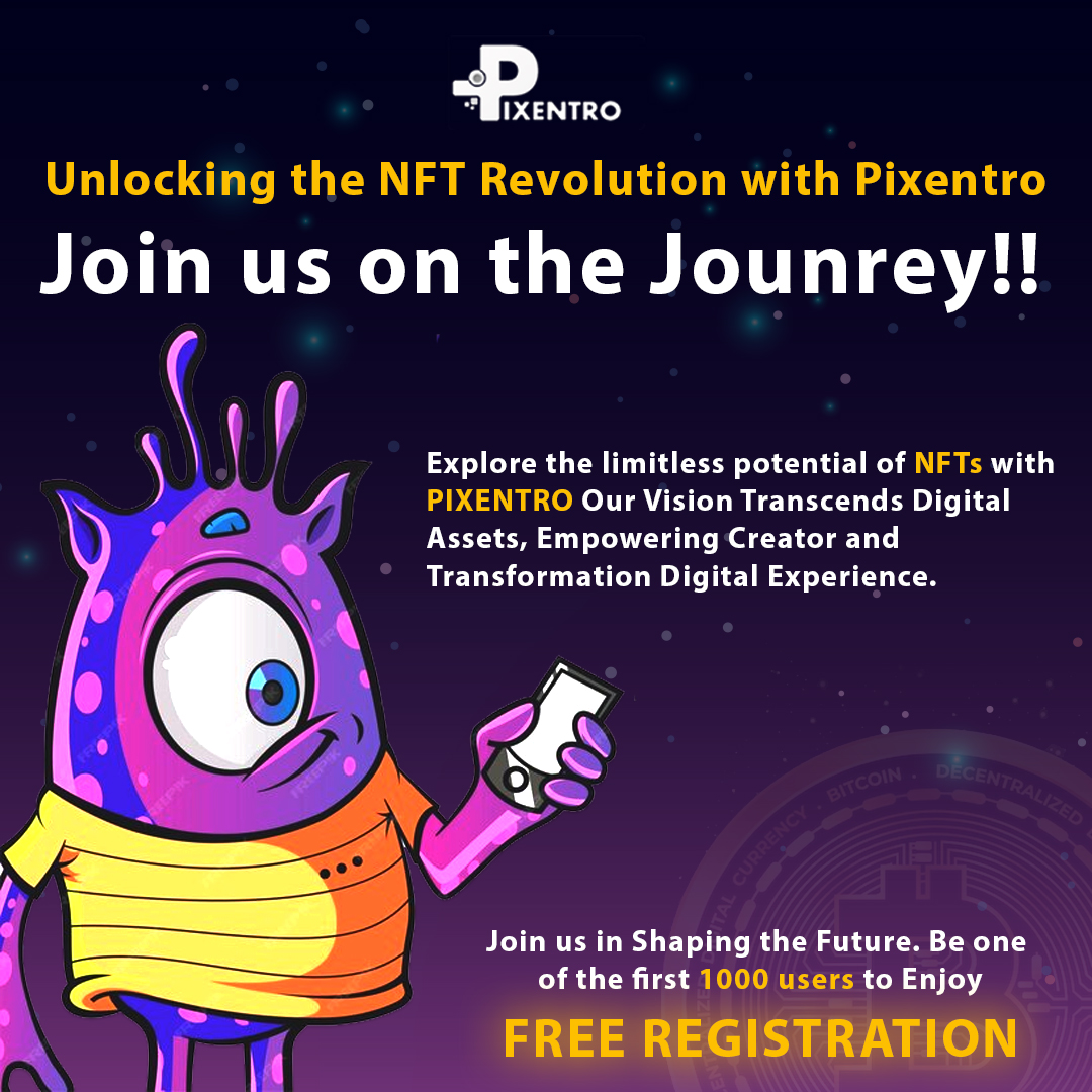 pixentro's tweet image. 🚀 Join us in unlocking the NFT revolution with Pixentro! Be among the first 1000 to register for free and shape the future. Don't miss out! 🌐🎨 

[bit.ly/46VQ2pX]

#NFTs #Pixentro #DigitalRevolution #future