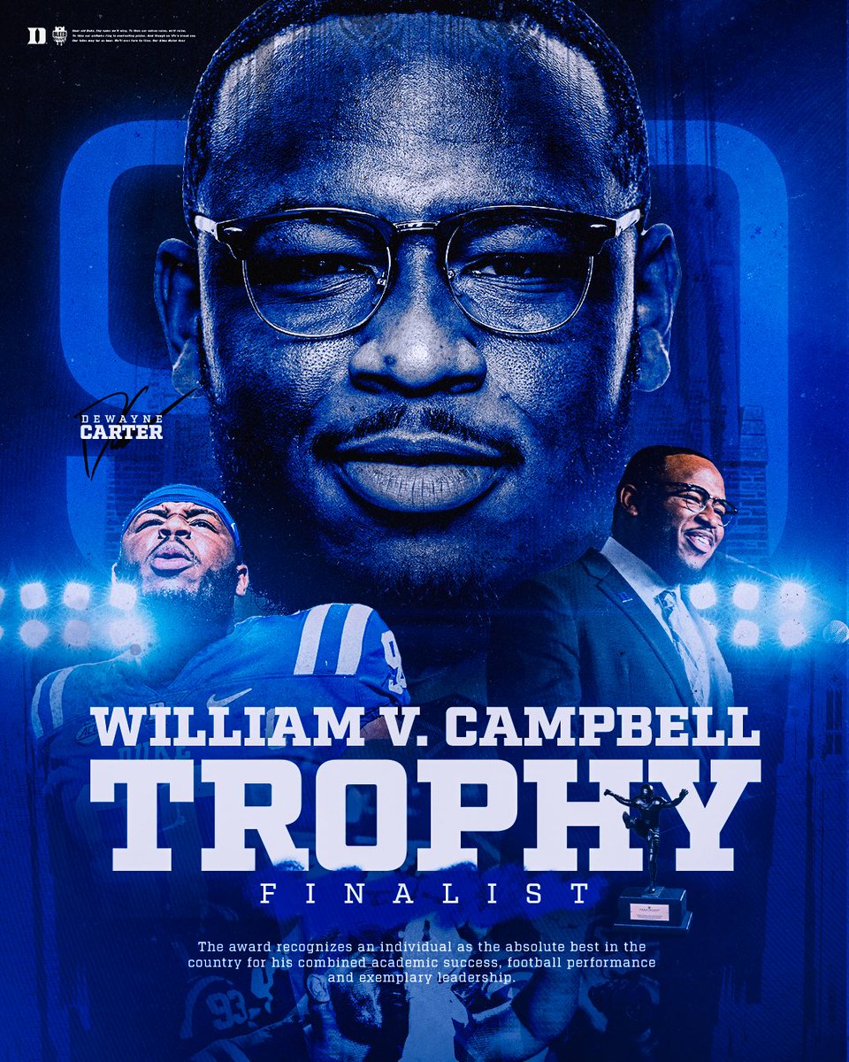 DukeFOOTBALL's tweet image. CAMPBELL TROPHY FINALIST 👏