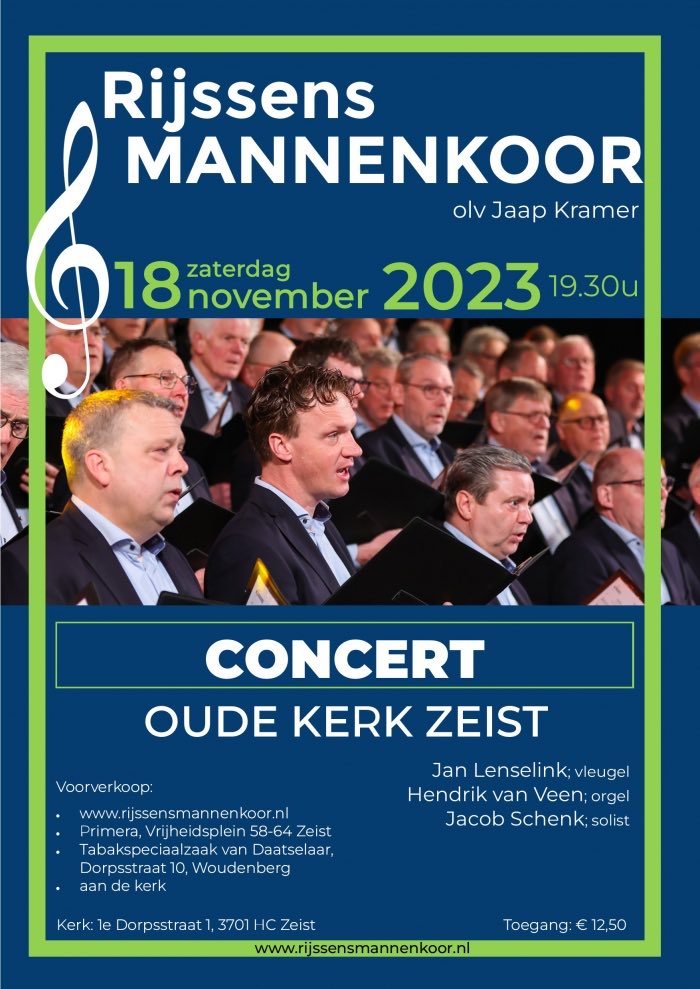 Weer een mooi concert van het Rijssens Mannenkoor