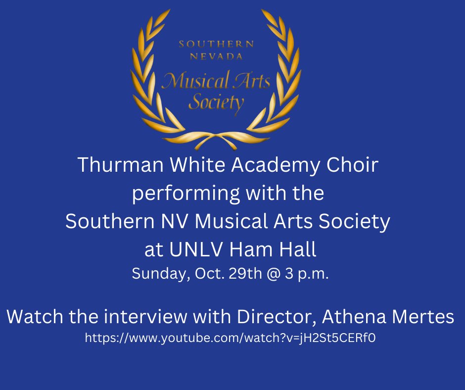 TWA's choir was invited to sing with the Southern NV Musical Arts Society!
 Director Randy Pagel states,  "They are very highly accomplished."  " I saw her (TWA Choir) concert and I was just blown away. They are phenomenal and nationally known."