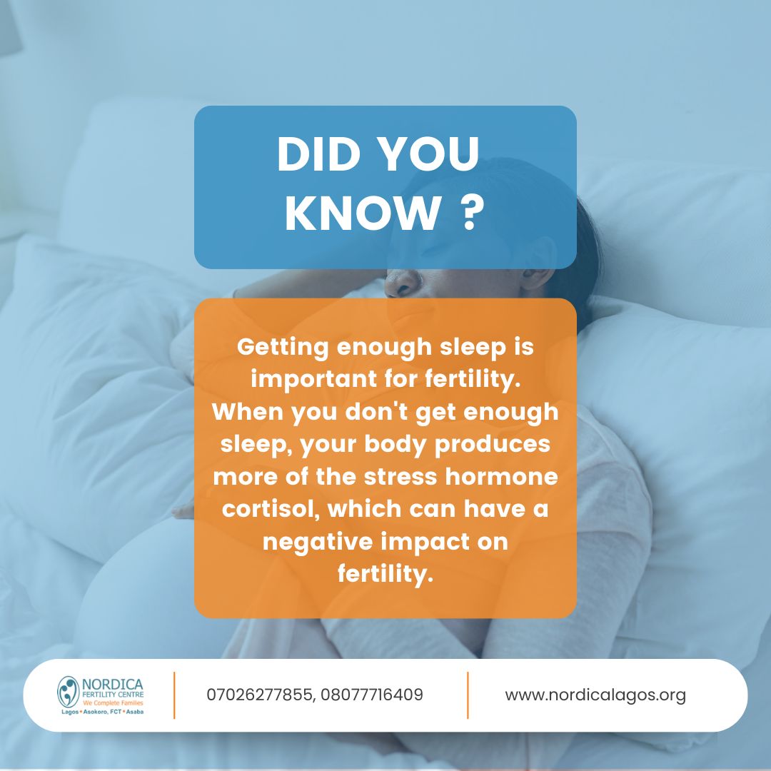 Getting enough rest is important for fertility. Aim for at least 7-8 hours of sleep per night.

#didyouknow #fertilityfacts #fertility #nordicafertilitycentre #nordicafertility