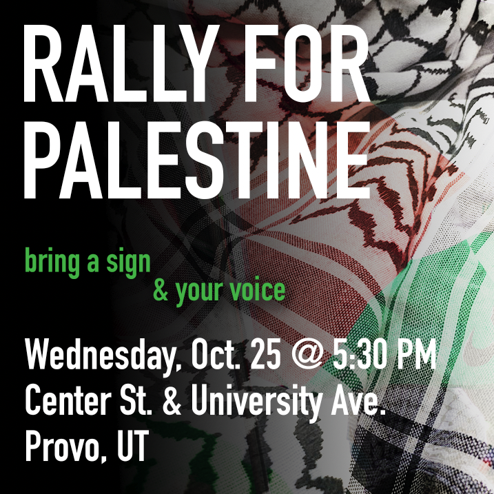 Join us tonight @ 5:30 PM

Center St. &amp; University Ave.
Provo UT