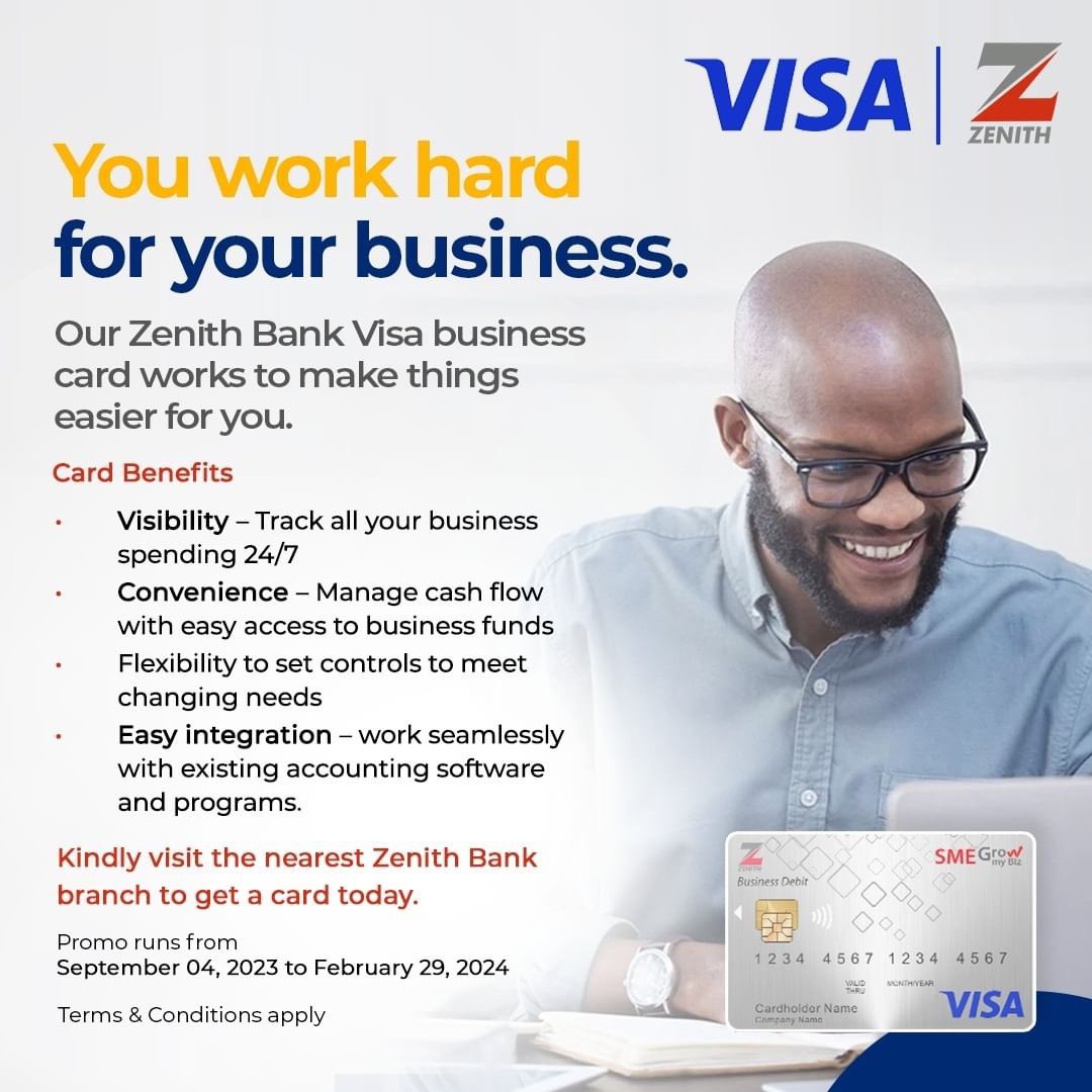 ZenithBank's tweet photo. Earn 10% cashback when you perform a minimum of 5 transactions with your Zenith Bank Visa Business Card monthly.
Kindly visit https://t.co/PHphJkCzLZ to learn more.
#ZenithBank #Visa #Promos #VisaPromo #BusinessCard #Rewards #Cashbackrewards #ZenithBankIsBack https://t.co/JluMa03Opt
