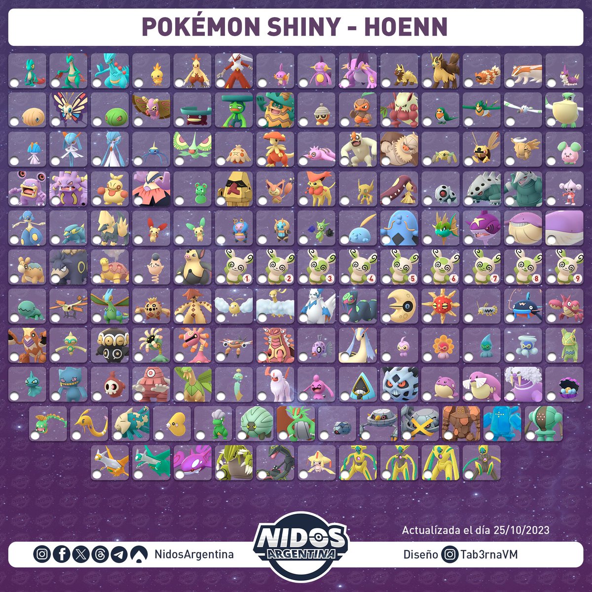 NidosArgentina's tweet photo. ¡LISTAS DE POKÉMON SHINY!

Les dejamos las imágenes actualizadas para que puedan marcar y compartir con sus amigos los shiny que tengan o les falten.

Los que figuran oscuros aún no fueron liberados.

¿Cuál es el shiny que más les gustaría conseguir?

Diseño: @Tab3rnaVM

1/2 https://t.co/PthyoKsLfx