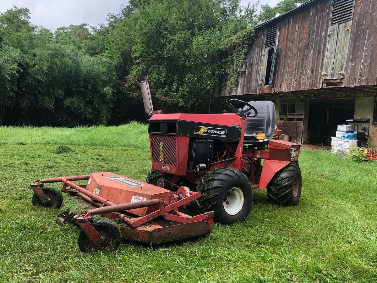 SteinerTurf's tweet photo. Our good pal Henry H. still rides this legacy beauty, let's hear it for old red still kickin' ππ #Steiner450 #SteinerTurf #SteinerTractor https://t.co/YLrrj8mFXd