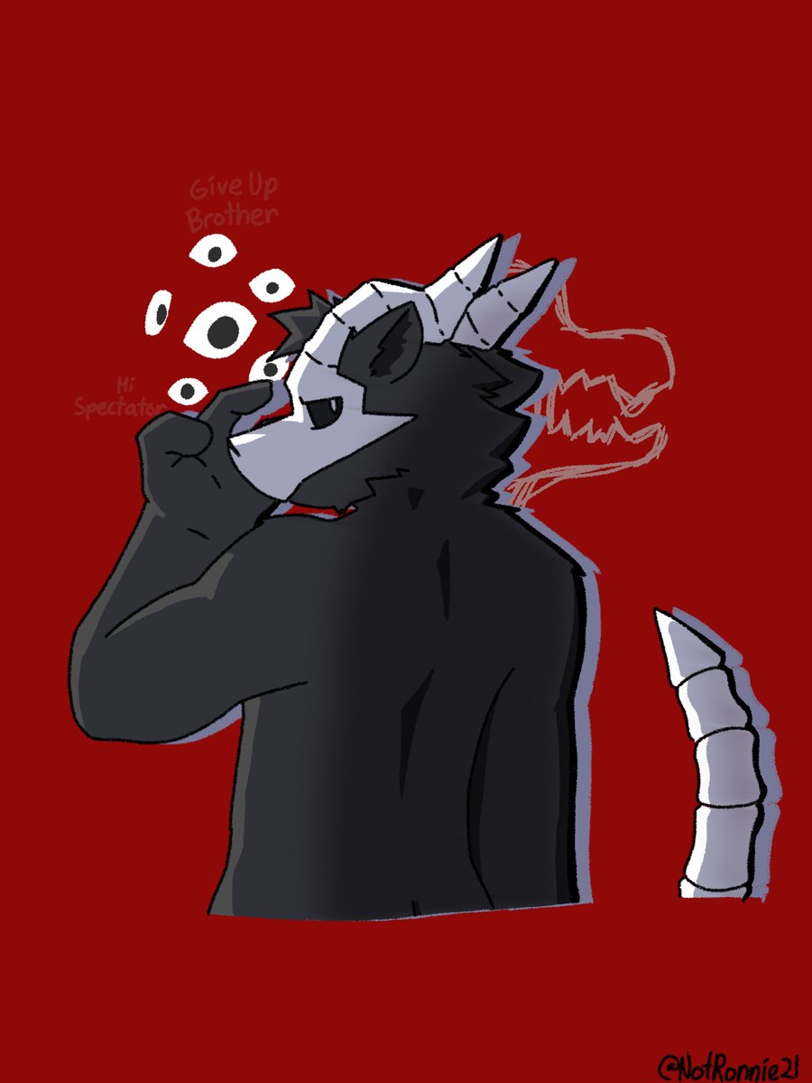 NotRonnie21's tweet image. &quot;I&apos;m like a creature from a nightmare&quot;

Omen&apos;s other form
#furryart #furry