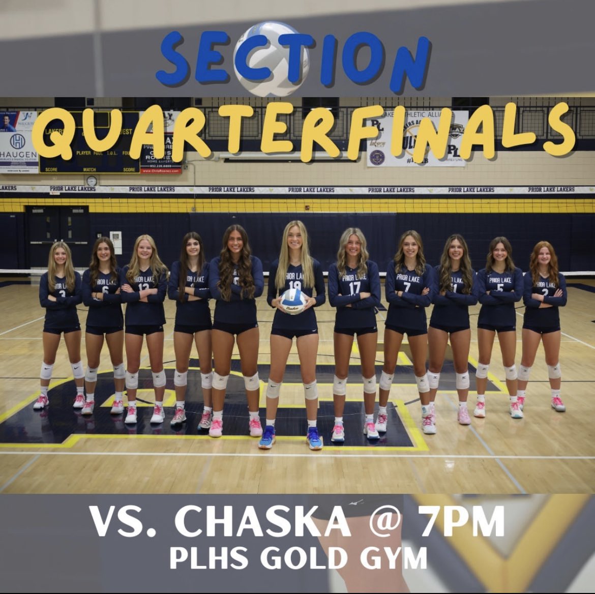 SECTION'S TIME FOR VOLLEYBALL🏐😁 Come support our Lakers as they face Chaska on the road to STATE💥 #BETHERE #BELOUD #PL4L

THEME: BLACK OUT⬛️

TICKETS (Student Activities Passes will not work): vancoevents.com/us/events/land…