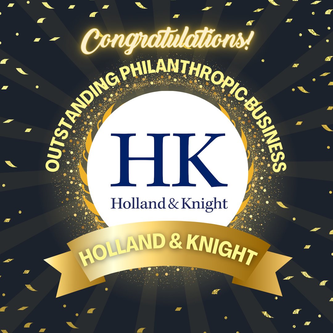 Excellence in Giving! <a href="/Holland_Knight/">Holland & Knight</a>, our Outstanding Philanthropic Business, exemplifies the spirit of generosity &amp; philanthropy. Join us at National Philanthropy Day to honor them. To secure your individual ticket or Heart of Gold table, contact us at afpbigbend@yahoo.com. 🏆