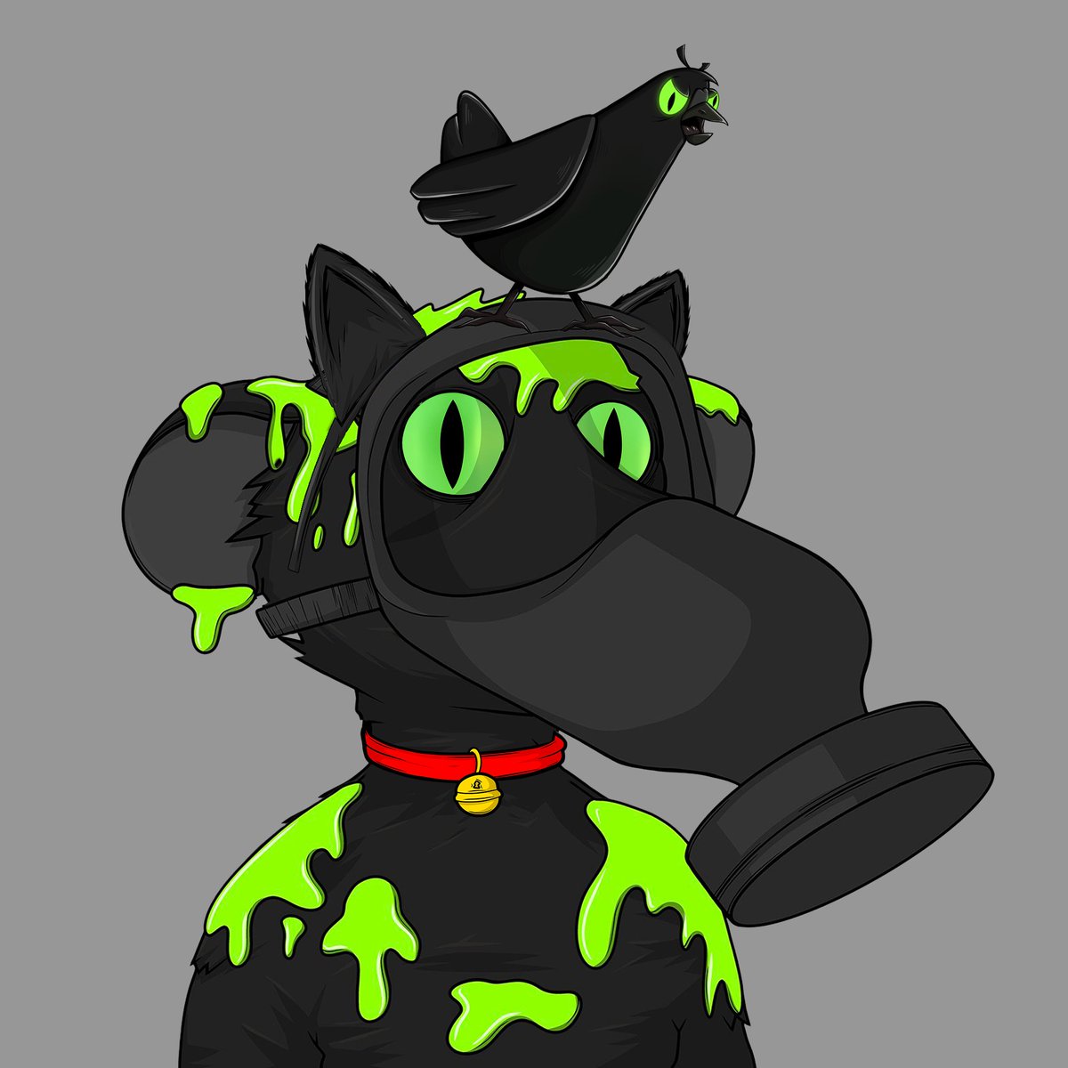 Cat Rat is ready for halloween with some slime and a gasmask. What are you going to be this year? #halloween #boo <a href="/FatRatMafia/">Fat Rat Mafia 🧀🐭</a>