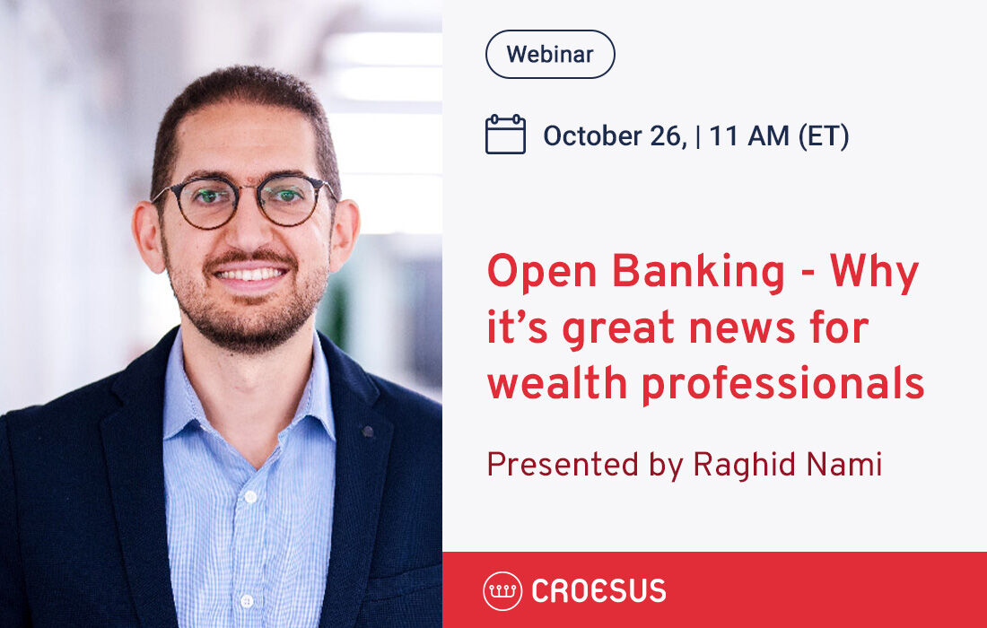 Why is the opening up of the banking system and wealth management good news for professionals?
Don't miss this free webinar tomorrow at 11 a.m. (ET) to grasp its potential: bit.ly/48VQfdY
#WealthManagement #Interconnectivity #OpenBanking #OpenFinance #OpenWealth