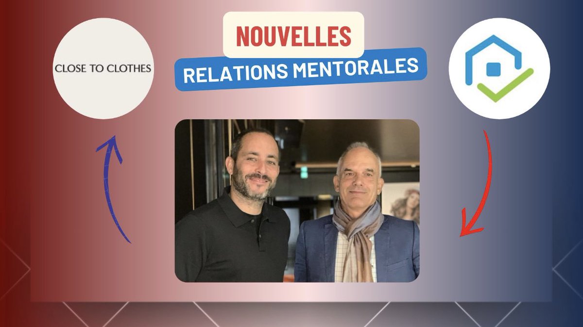 🔎 Nouvelle #Relation #Mentorale 

✅ Jeremy Ayache fondateur de CLOSE TO CLOTHES expert dans la réalisation d’étiquettes, sera accompagné par Bertrand Ochs entrepreneur et président de <a href="/UrbanhubParis/">Urbanhub Paris</a> 

🚀 Un programme intensif pour ces 18 prochains mois !
#mentor #Mentoré