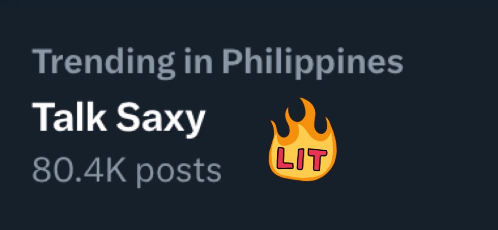 WeRIIZEPH's tweet photo. [📈] 231025 —

Talk Saxy is now trending in the Philippines! 🗣🎷

TALK SAXY  MV TEASER
#TalkSaxyWithRIIZE 
#RIIZE_TalkSaxy
@RIIZE_Officialb https://t.co/XZJqcEb824